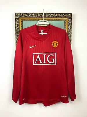 Manchester United Home Football Shirt 2007 Soccer Nike Long Sleeve Jersey Size M • $110