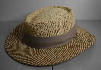 Walter Hagan Golf Straw Paper Woven Hat Panama Brimmed Comfort Elastic One Size • $23.95