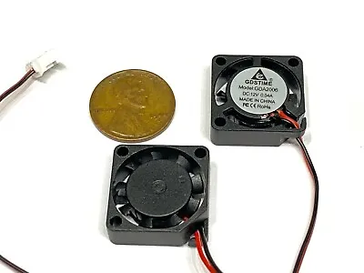 2 Pieces 2006 Micro Small 12V DC Cooling Fan 20mm 6mm 2 Pin Mini Axial 2cm E15 • $13.29