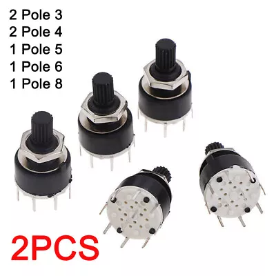 Rotary Switch 2 Pole 3 4 Position 1 Pole 5 6 8 Position Axis Band Switch SR16MM • $10.45