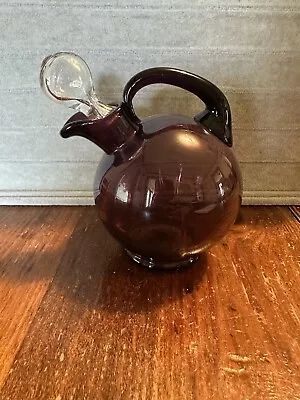 Vtg Cambridge Art Deco Amethyst Glass Tilted Ball Decanter Pitcher  • $40