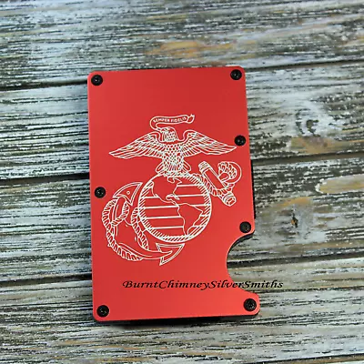 Marine Corp. USMC Military Credit Card Holder. Custom Engraving Optional • $18