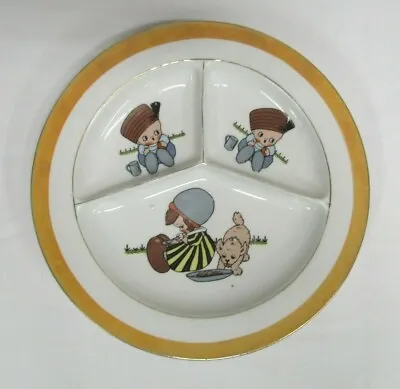 Antique Union K Czechoslovakia Musterschutz Porcelain Child's Divided Plate • $19.99