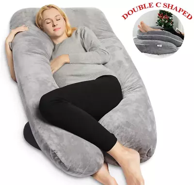 QUEEN ROSE Pregnancy Pillow With Velvet Cover-Maternity Body Pillow U Shaped For • $44.99