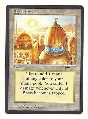 MTG ARABIAN NIGHTS: 1x NM City Of Brass Magic The Gathering Card +Mana Any Color • $56