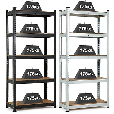 Garage Shelves Shelving 5 Tier Unit Racking Boltless Heavy Duty Storage Shelf • £18.95