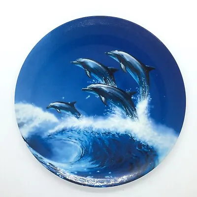 Coalport Porcelain Collection Display Decor Plate Dolphin Animal Crashing Waves • £8.99