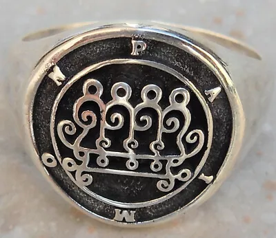 Sterling Silver 925 Great King Paimon Lesser Key Of Solomon Seal Kabbalah Ring • $95