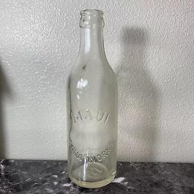 Antique Maui Soda Works Hawaii 9 Oz Clear Glass Bottle W *Rare *Read • $39.99