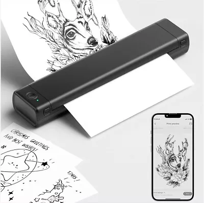 Tattoo Stencil Printer Mini Bluetooth Thermal Transfer Machine + 10 Papers Lot • $31.99