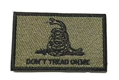 Gadsden Flag Olive Patch Embroidered Hook & Loop Applique Tactical Military USA • $5.89