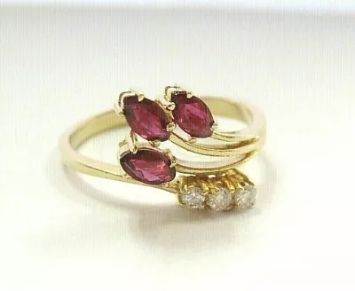 2Ct Marquise Red Ruby Simulated Halo Women's Wedding Ring 14k Yellow Gold Plated • $74.99