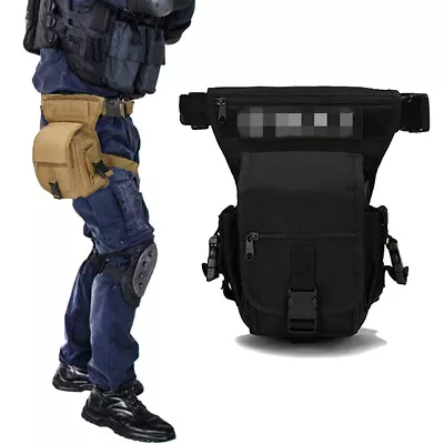 £9.69 • Buy Tactical Canvas Drop Leg Bag MOLLE Military Thigh Fanny Pack Mens Waist Pouch UK