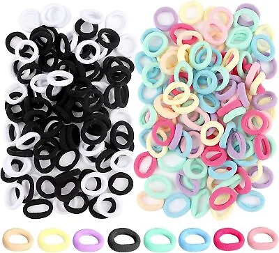 200 Pcs Candy Color Hair Bands Small Elastics Hair Bobbles Hair Ties Stretch... • £6.23