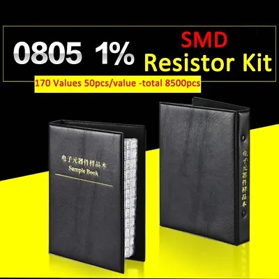 8500pcs 0805 SMD&SMT 1% Resistor Samples Book Assorted Kit Component 170 Values • $25.99