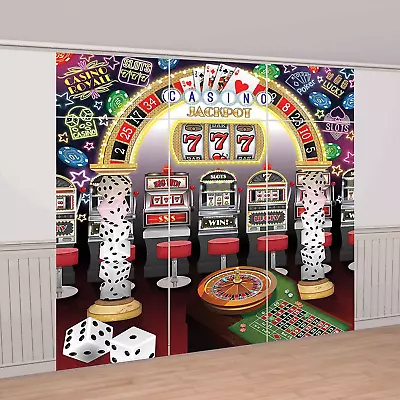 Casino Party Scene Setter Back Drop Wall Banner Birthday Party Las Vegas Gamble • $10.99