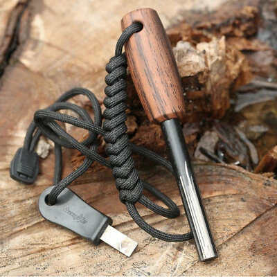 $11.95 • Buy Survival Ferro Rod Flint Fire Starter W/ Handle HSS Steel Pro Striker Landyard