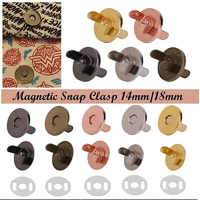 Snap Clasps Magnetic Buttons Fasteners Leather Craft Handbags Purses 14/18mm • £3.59