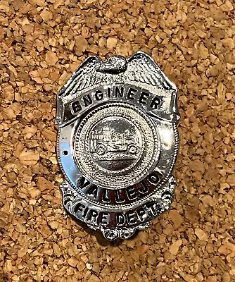 Vintage Vallejo California Fire Department Badge Engineer Blackinton Brand • $165