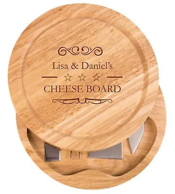 Personalised Cheese Board Set Couple's Friends Gift Engagement Wedding New Home • £10.95