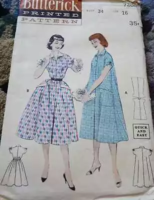 LOVELY VTG 1950s MORNING COAT BUTTERICK Sewing Pattern 16/34 • $6.99