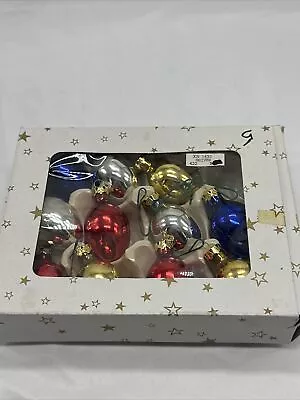 Lot Of 11 Glass Mini Christmas Ornaments Teardrop Egg Shape Vintage Taiwan R1 • $12