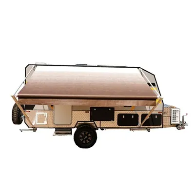 Retractable RV Patio Awning 16 X 8 Feet Brown Fade Color Fabric Trailer Camper • $648.94