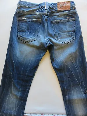 PRPS Jeans Mens 30x34 Blue Japanese Denim Distressed Straight Button Fly • $39.95