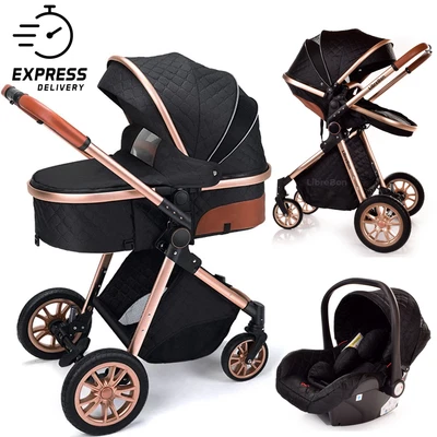 £198.99 • Buy Baby Pram 3 In 1 Buggy With Car Seat Pushchair Newborn Carrycot Travel System