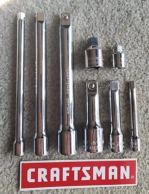 CRAFTSMAN  8pc 1/4 3/8 1/2 Ratchet Wrench Socket Extension Adapter Set • $28.98