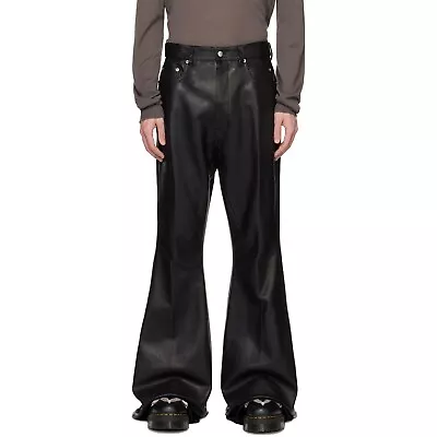 Custom Tailored Leather Pants Men Flared Sheepskin Black Made-to-Measure • $219