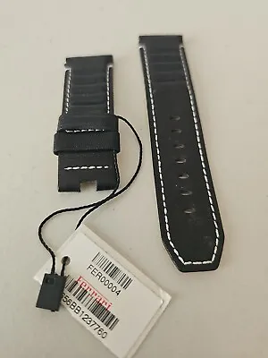 $238 • Buy Panerai Ferrari Watch 24mm OEM Black & Yellow Cashmere Leather Watch Strap NOS