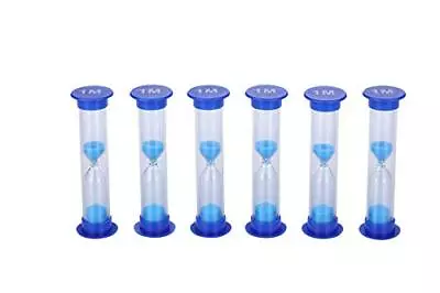 6 Pcs Plastic 1 Minute Sand Timer Sandglass Hourglass Sand Clock Blue • $11.11