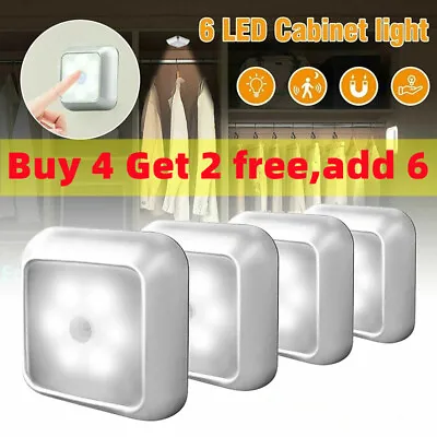 Wireless Night Light LED Motion Sensor Lights PIR Battery Cabinet Stair Lamp 1PC • £5.04