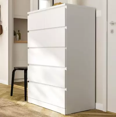 IKEA Malm Chest Of 6 Drawers 80x123cm (White) • £42