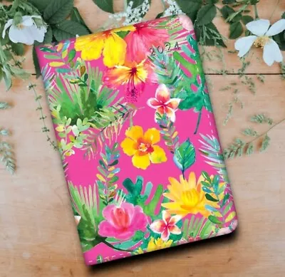 2024 A6 Day A Page Floral Luxury Cover Index Diary Planner School Office School • £3.99