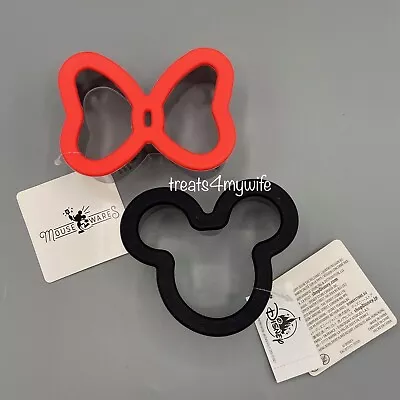 Set Of 2 Disney Parks MICKEY MINNIE MOUSE Sandwich Cookie Cutter~MouseWares~NWT • $16.99