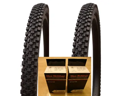 2 Pack Vee Rubber 26x2.125 MTB Cruiser Bicycle Bike Tires V091 Black + 2 Tubes • $49.99