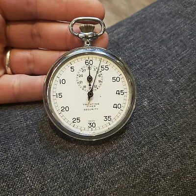 Vintage YACHTING Timer Security Swiss Stopwatch Jules Racine Military WORKS • $65