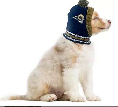 Littlearth Size Large NFL Los Angeles Rams Pet Knit Hat - A Hat For Dogs • $16.40