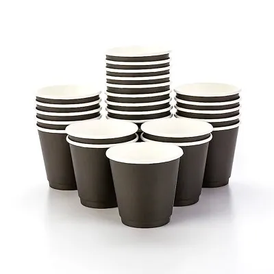 Bulk Black Paper Double Wall Cups Takeaway Disposable Coffee Cups 8oz 12oz 16oz • $79.99