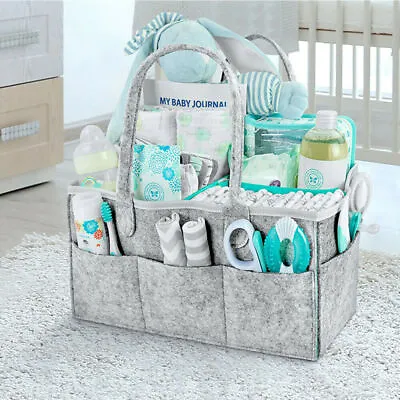 £7.69 • Buy  Felt Baby Diaper Bag Caddy Nursery Storage Wipes Nappy Organizer Container UK