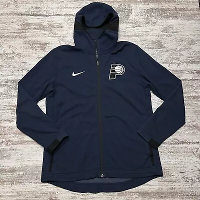 Nike Indiana Pacers Jacket Men Large Blue Full Zip NBA Basketball Dri Fit Swoosh • $24.99