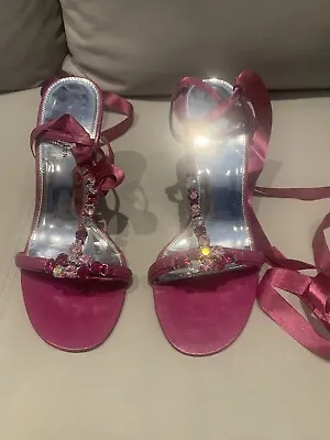 Karen Millen Womens Shoes Punk With Fake Diamonds & Spare  Heel Size 36 • £5