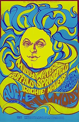 MINT Buffalo Springfield Muddy Waters 1967 BG 76 Fillmore Poster  • $299.99