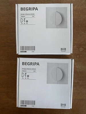 2x Packs - IKEA Begripa White Half Round Wardrobe & Draw Handles 130 Mm 2 Pack • £15