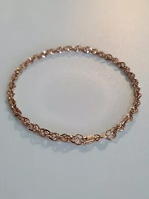 9ct Rose Gold 60 Diamond Cut Prince Of Wales Bracelet 19cm/7.5' • £118.99