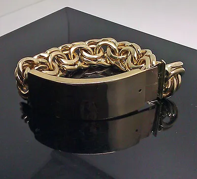 Real SOLID 10k Yellow Gold Chino Link ID Bracelet Box Lock 9   • $4656.25