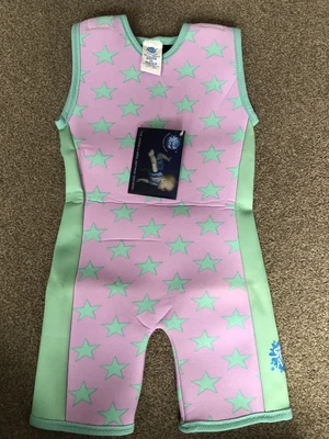 £5 • Buy BNWT Splash About Half Wet Suit Swimming Pink Lilac Stars UV 50+