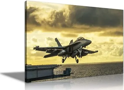 Airplane Canvas Wall Art Vintage Airplane Decor USA Military Fighter Airplane Ar • $19.90